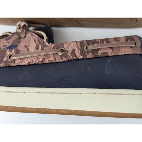NWOT Sperry Cup II Boat Shoes Big Kid's Size 6.5 Navy and Brown Camo - Picture 6 of 13